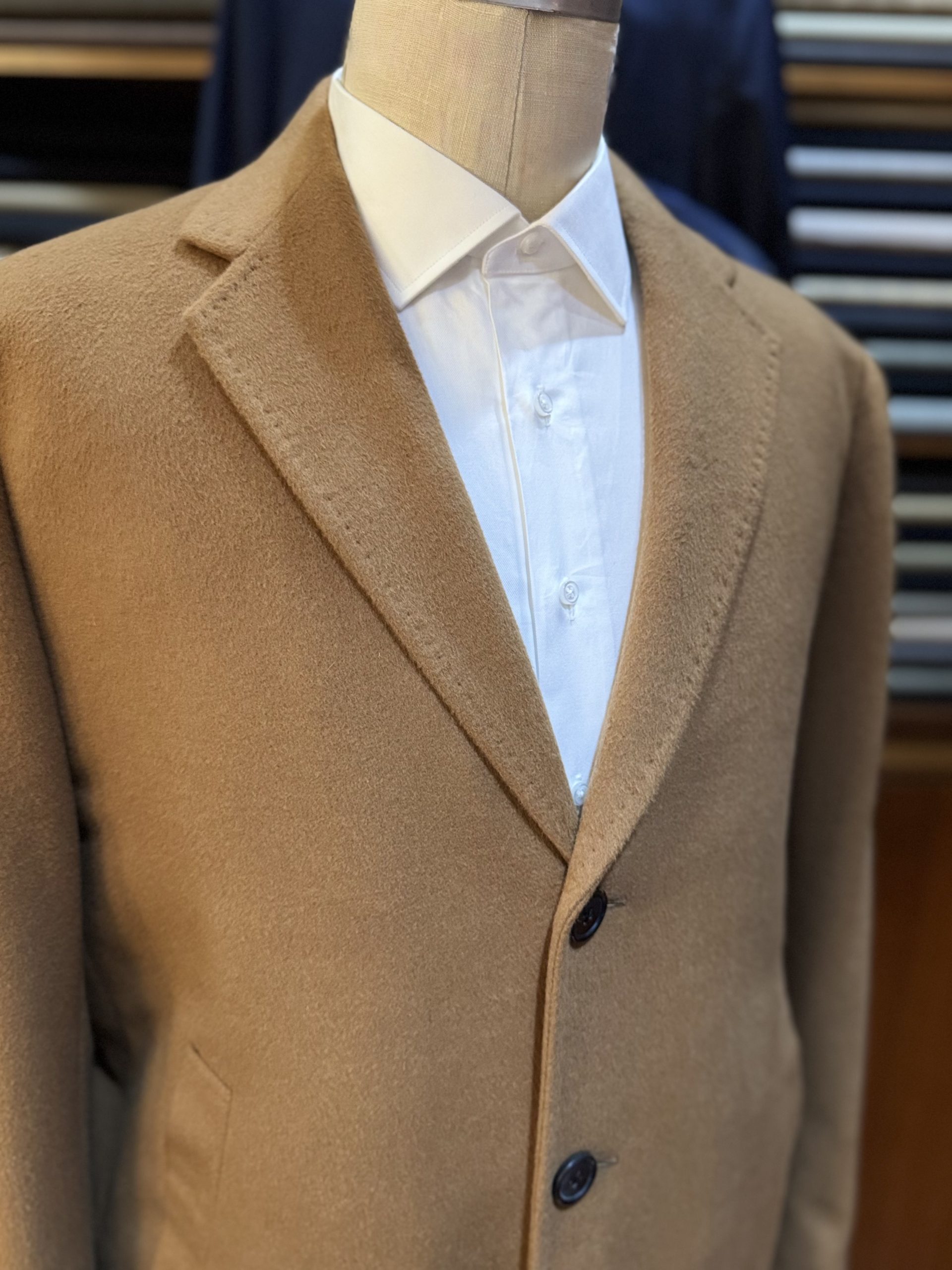 a luxury bespoke vicuña coat made by Bhambi's Custom Tailors 
