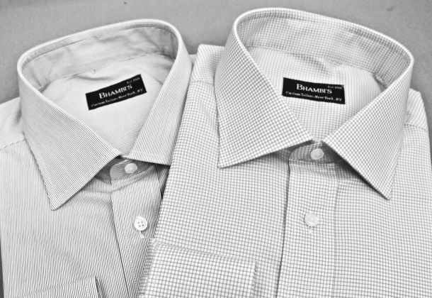Bespoke custom dress shirt hand-sewn at Bhambi's Custom Tailors Midtown Manhattan – made-to-measure shirts since 1968