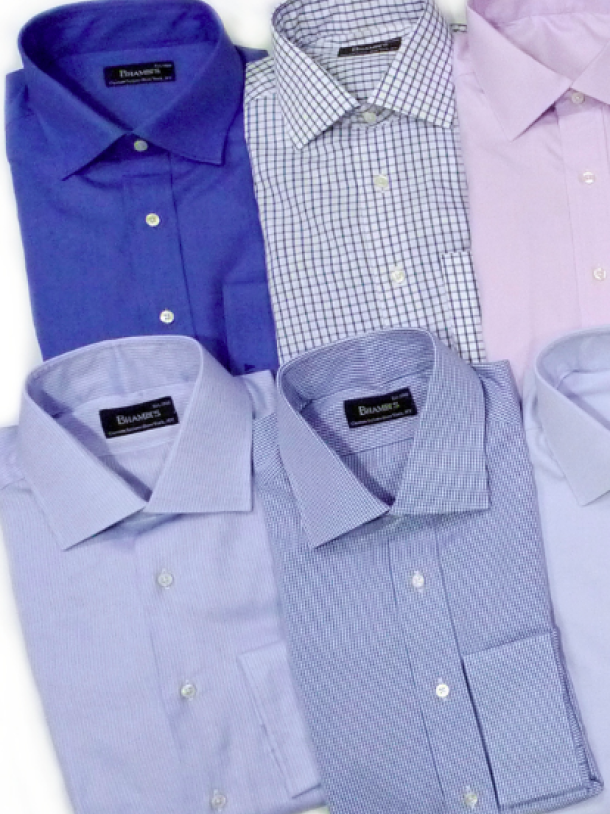 Bespoke custom dress shirt hand-sewn at Bhambi's Custom Tailors Midtown Manhattan – made-to-measure shirts since 1968